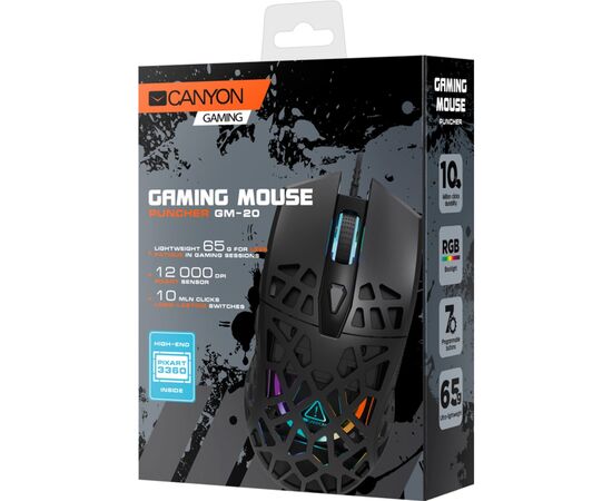 Мышка Canyon Puncher GM-20 USB Black (CND-SGM20B), изображение 6 Мышка Canyon Puncher GM-20 USB Black (CND-SGM20B), изображение 6