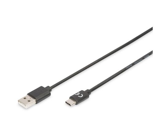 Дата кабель USB 2.0 AM to Type-C 1.8m Digitus (AK-300136-018-S)