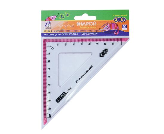 Линейка ZiBi Kids Line Угольник 100мм с розовой полоской, блистер (ZB.5620-10)