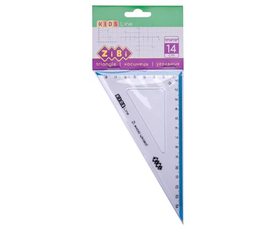 Линейка ZiBi Kids Line Угольник 140мм, 90°/60° с голубой полоской, блистер (ZB.5622-14)
