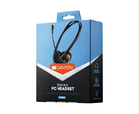 Наушники Canyon HS-01 Black-Orange (CNS-CHS01BO), изображение 3 Наушники Canyon HS-01 Black-Orange (CNS-CHS01BO), изображение 3