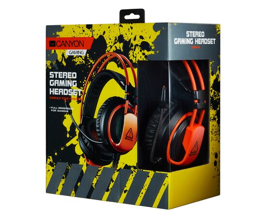 Наушники Canyon Corax GH-5A Black-Orange (CND-SGHS5A), изображение 3 Наушники Canyon Corax GH-5A Black-Orange (CND-SGHS5A), изображение 3