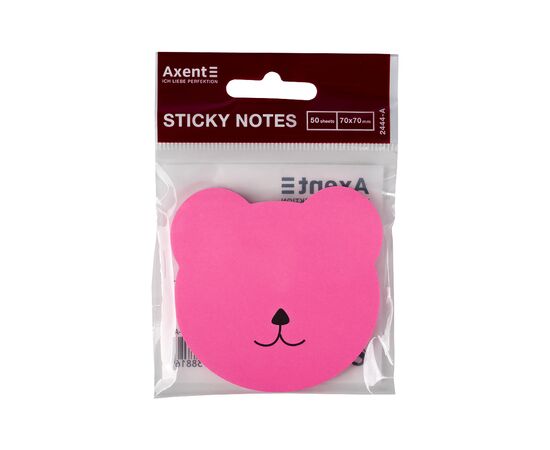 Бумага для заметок Axent с клейким слоем Bear 70х70мм,50 листов (2444-01-A), изображение 2 Бумага для заметок Axent с клейким слоем Bear 70х70мм,50 листов (2444-01-A), изображение 2
