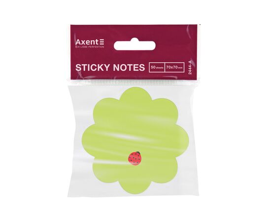 Бумага для заметок Axent с клейким слоем Flower 70х70мм, 50 листов (2444-05-A), изображение 2