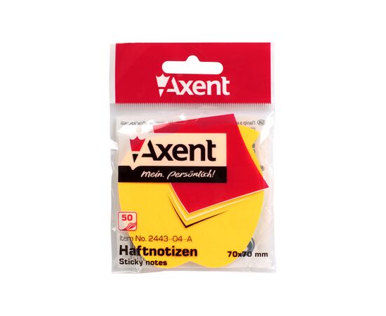 Бумага для заметок Axent с клейким слоем яблоко 70х70мм, 50 листов (2443-04-A), изображение 3