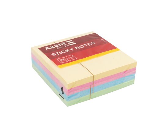 Бумага для заметок Axent с клейким слоем Ассорти пастельных цветов 75х75мм, 250 листов (D3350), изображение 2 Бумага для заметок Axent с клейким слоем Ассорти пастельных цветов 75х75мм, 250 листов (D3350), изображение 2