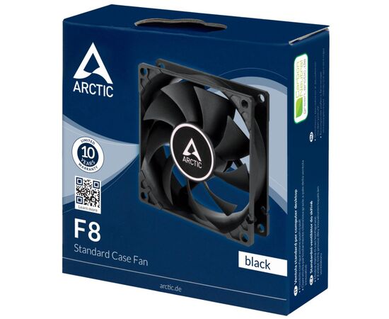 Кулер для корпуса Arctic F8 BLACK (ACFAN00205A), изображение 4 Кулер для корпуса Arctic F8 BLACK (ACFAN00205A), изображение 4