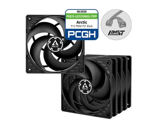 Кулер для корпуса Arctic P12 PWM PST 5pcs (ACFAN00137A), изображение 2 Кулер для корпуса Arctic P12 PWM PST 5pcs (ACFAN00137A), изображение 2