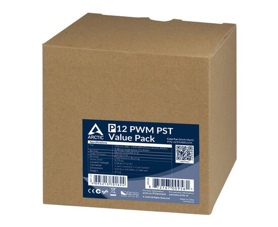 Кулер для корпуса Arctic P12 PWM PST 5pcs (ACFAN00137A), изображение 3 Кулер для корпуса Arctic P12 PWM PST 5pcs (ACFAN00137A), изображение 3