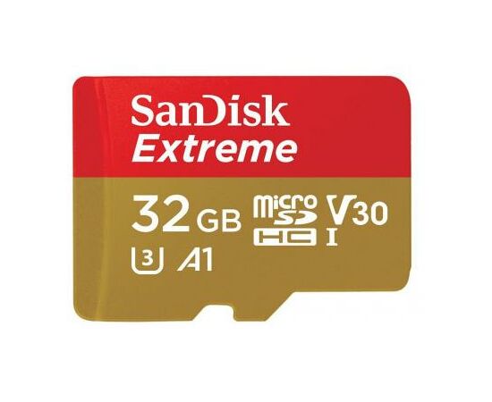 Карта памяти SanDisk 32GB microSDHC V30 A1 UHS-I U3 4K Extreme (SDSQXAF-032G-GN6MA), изображение 2 Карта памяти SanDisk 32GB microSDHC V30 A1 UHS-I U3 4K Extreme (SDSQXAF-032G-GN6MA), изображение 2