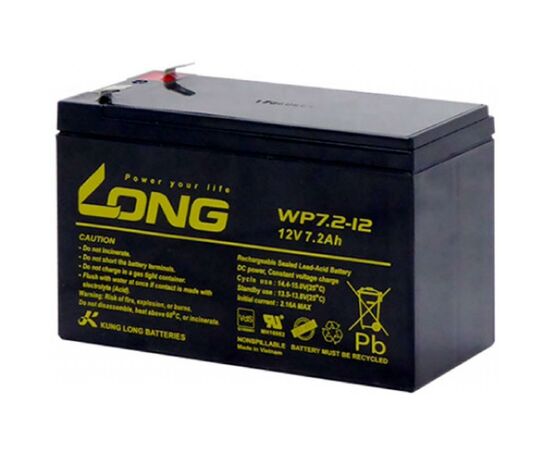 Батарея до ДБЖ Long 12В 7.2 Ач (WP7.2-12) (WP7.2-12), зображення 3 Батарея до ДБЖ Long 12В 7.2 Ач (WP7.2-12) (WP7.2-12), зображення 3