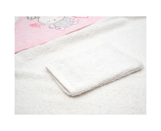 Полотенце для купания Miniworld уголок с рукавичкой (15993-pink), изображение 2 Полотенце для купания Miniworld уголок с рукавичкой (15993-pink), изображение 2