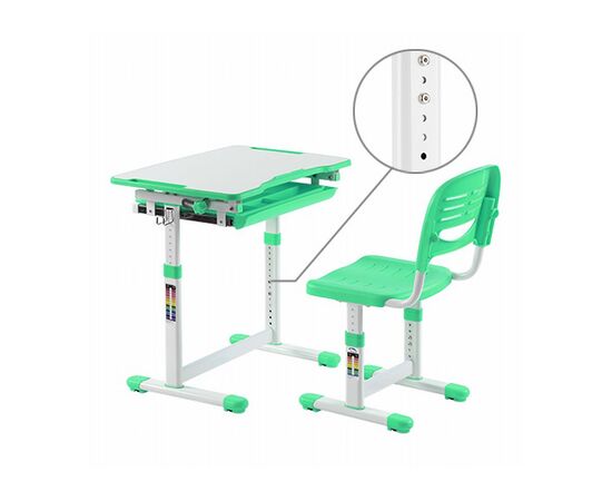 Парта со стулом Lumi зеленый (B202EDU), изображение 2 Парта со стулом Lumi зеленый (B202EDU), изображение 2