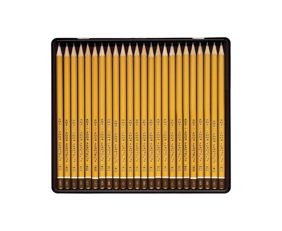 Карандаш графитный Koh-i-Noor Набор металлический пенал 8В-10Н 24 шт (1504), изображение 2 Карандаш графитный Koh-i-Noor Набор металлический пенал 8В-10Н 24 шт (1504), изображение 2