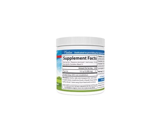 Витаминно-минеральный комплекс Carlson Таурин в порошке, Taurine, Amino Acid Powder, 100 гр (CL06945), изображение 2 Витаминно-минеральный комплекс Carlson Таурин в порошке, Taurine, Amino Acid Powder, 100 гр (CL06945), изображение 2