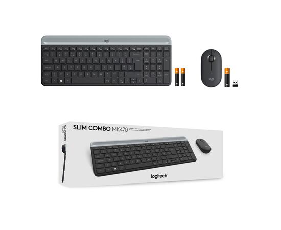 Комплект Logitech MK470 Slim Wireless UA Graphite (920-009204), зображення 10 Комплект Logitech MK470 Slim Wireless UA Graphite (920-009204), зображення 10