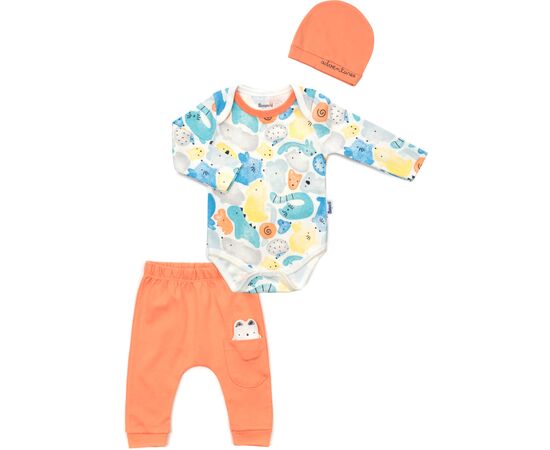 Набір дитячого одягу Miniworld з котиками (16317-68B-orange)