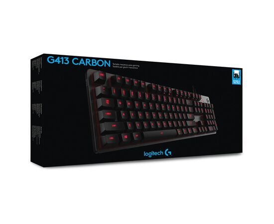 Клавиатура Logitech G413 Mechanical Gaming Romer-G tactile USB UA Carbon (920-008310), изображение 9 Клавиатура Logitech G413 Mechanical Gaming Romer-G tactile USB UA Carbon (920-008310), изображение 9