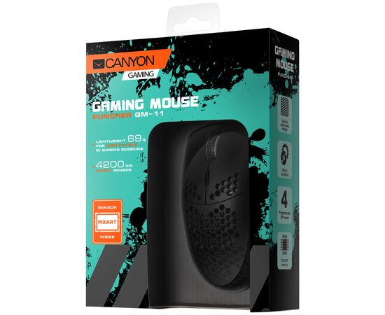 Мышка Canyon Puncher GM-11 USB Black (CND-SGM11B), изображение 5 Мышка Canyon Puncher GM-11 USB Black (CND-SGM11B), изображение 5