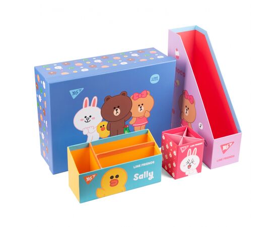 Настольный набор Yes Line Friends картонный, 4 предмета (450104)