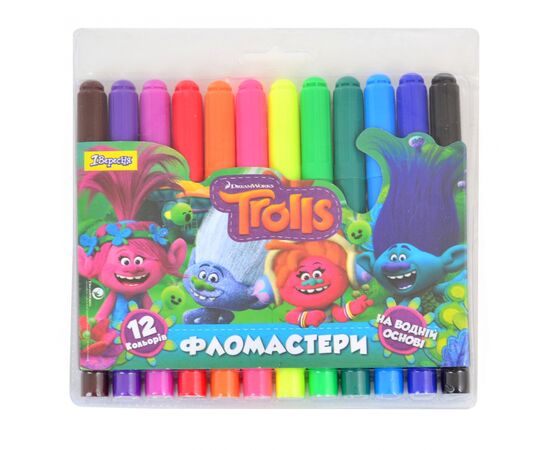 Фломастеры 1 вересня Jumbo Trolls Dream, 12 цветов (650338)