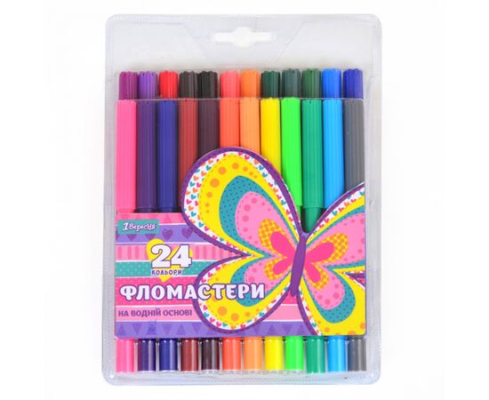 Фломастеры 1 вересня Bright butterfl, 24 цветов (650332)
