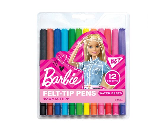 Фломастери Yes Barbie, 12 кольорів (650465)