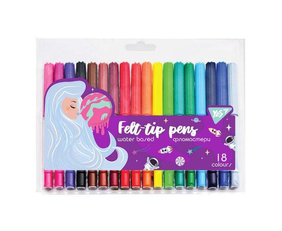 Фломастери Yes Cosmic girl, 18 кольорів (650488)