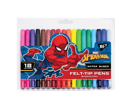 Фломастери Yes Marvel.Spiderman, 18 кольорів (650497)