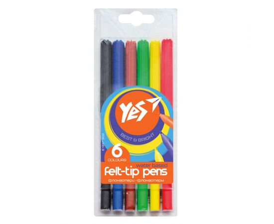Фломастери Yes Erudite, 6 кольорів (650458)