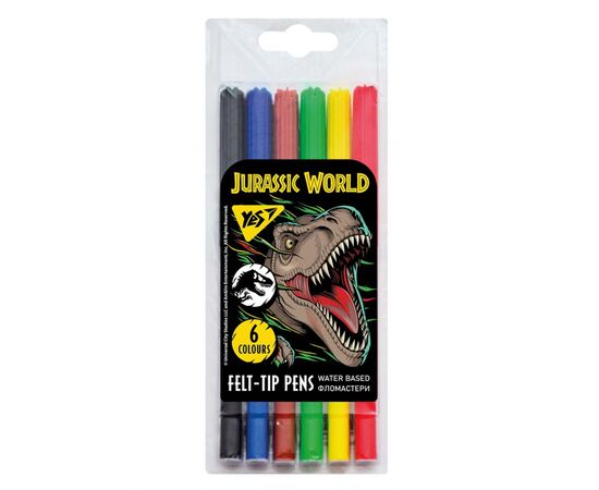 Фломастери Yes Jurassic World, 6 кольорів (650515)