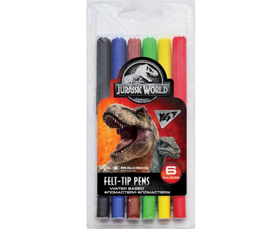 Фломастери Yes Jurassic World, 6 кольорів (650431)