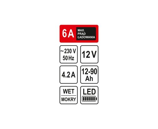 Зарядное устройство для автомобильного аккумулятора Sthor 82542, изображение 4 Зарядное устройство для автомобильного аккумулятора Sthor 82542, изображение 4