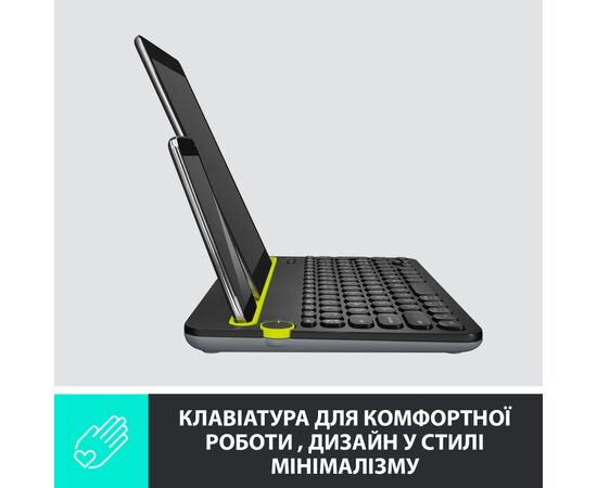 Клавиатура Logitech K480 Multi-Device Bluetooth UA Black (920-006366), изображение 2 Клавиатура Logitech K480 Multi-Device Bluetooth UA Black (920-006366), изображение 2