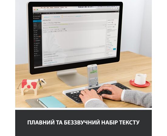 Клавиатура Logitech K780 Multi-Device Wireless UA Dark Gray (920-008042), изображение 5 Клавиатура Logitech K780 Multi-Device Wireless UA Dark Gray (920-008042), изображение 5