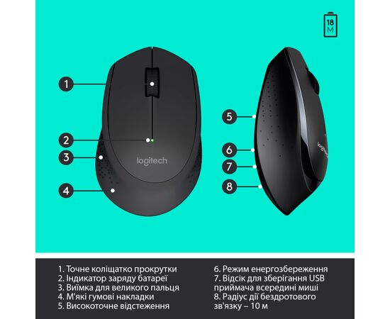 Комплект Logitech MK345 Wireless UA Black (920-006489), изображение 7 Комплект Logitech MK345 Wireless UA Black (920-006489), изображение 7