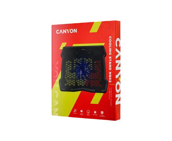 Подставка для ноутбука Canyon NS02, 10-15.6 laptop, single fan with 2x2.0 USB hub (CNE-HNS02), изображение 4 Подставка для ноутбука Canyon NS02, 10-15.6 laptop, single fan with 2x2.0 USB hub (CNE-HNS02), изображение 4