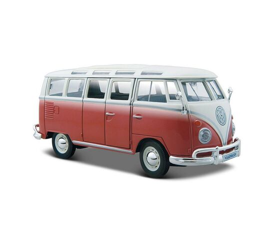 Машина Maisto Volkswagen Van "Samba" красно-кремовый (1:25) (31956 red cream)