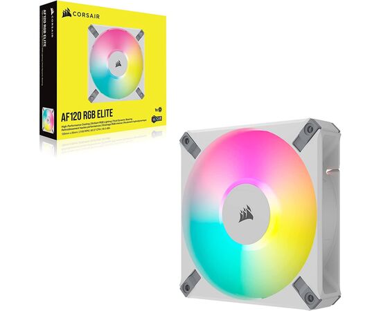 Кулер для корпуса Corsair AF120 RGB Elite White (CO-9050157-WW), изображение 2 Кулер для корпуса Corsair AF120 RGB Elite White (CO-9050157-WW), изображение 2