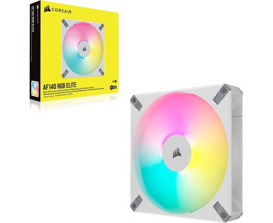 Кулер для корпуса Corsair AF140 RGB Elite White (CO-9050159-WW), изображение 2 Кулер для корпуса Corsair AF140 RGB Elite White (CO-9050159-WW), изображение 2