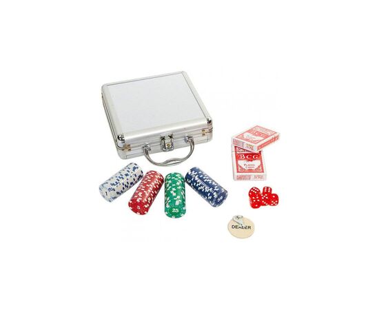Настольная игра Johnshen Sports Покерный набор 100 фишек по 11,5 г (алюминиевый кейс) (59208), изображение 2