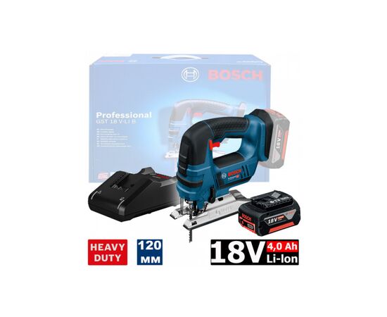 Електролобзик Bosch GST 18 V-LI B, акум., 18В, 4.0Ah (0.615.990.M43), зображення 11