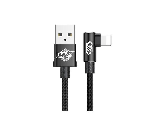 Дата кабель USB 2.0 AM to Lightning 1.0m MVP Elbow Type 2.4A Black Baseus (CALMVP-01)