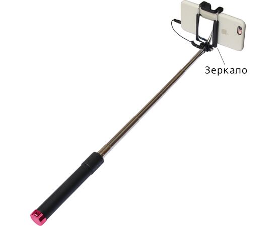 Монопод для селфи Grand-X Mirror 360 + зеркало U-крепление Rose (MI3UR), изображение 6 Монопод для селфи Grand-X Mirror 360 + зеркало U-крепление Rose (MI3UR), изображение 6