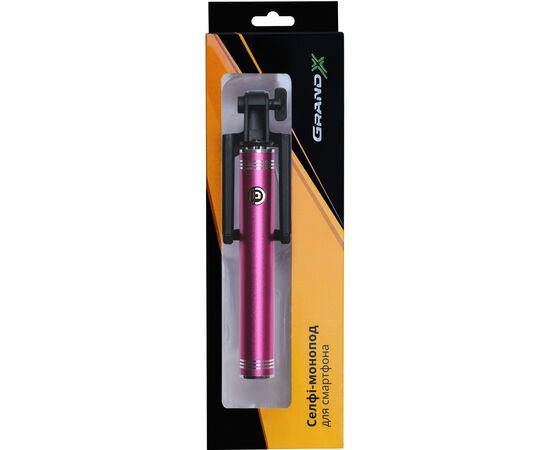 Монопод для селфи Grand-X Metallic 3,5 U-крепление 170-750мм Pink (M35UP), изображение 8 Монопод для селфи Grand-X Metallic 3,5 U-крепление 170-750мм Pink (M35UP), изображение 8