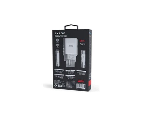 Зарядное устройство Syrox Type-С 3A 20W (PD20L), изображение 3 Зарядное устройство Syrox Type-С 3A 20W (PD20L), изображение 3