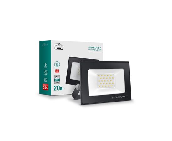 Прожектор Videx LED TITANUM TLF206 20W 6000K (TLF206), изображение 3 Прожектор Videx LED TITANUM TLF206 20W 6000K (TLF206), изображение 3