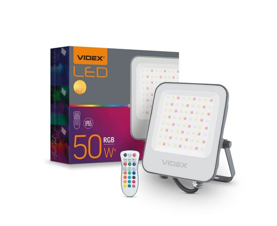 Прожектор Videx LED VIDEX 50W RGB 220V (VL-F3-50-RGB), изображение 4 Прожектор Videx LED VIDEX 50W RGB 220V (VL-F3-50-RGB), изображение 4