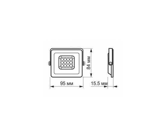 Прожектор Videx LED F2e 10W 900Lm 5000K 220V (VLE-F2e-105W), изображение 3 Прожектор Videx LED F2e 10W 900Lm 5000K 220V (VLE-F2e-105W), изображение 3