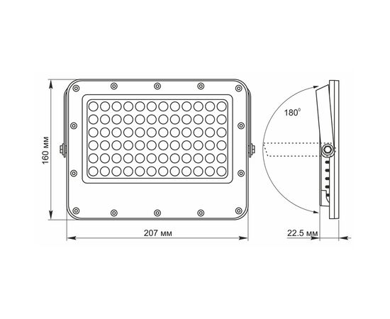 Прожектор Videx LED 1000LM 5000K 3.2V (VL-FSO2-505), изображение 6 Прожектор Videx LED 1000LM 5000K 3.2V (VL-FSO2-505), изображение 6